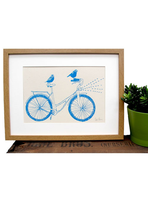 birds on a bike print