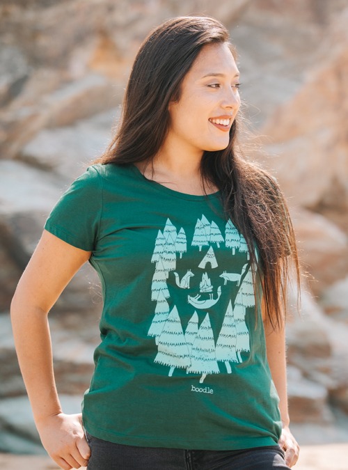 Organic foxes camping T-shirt