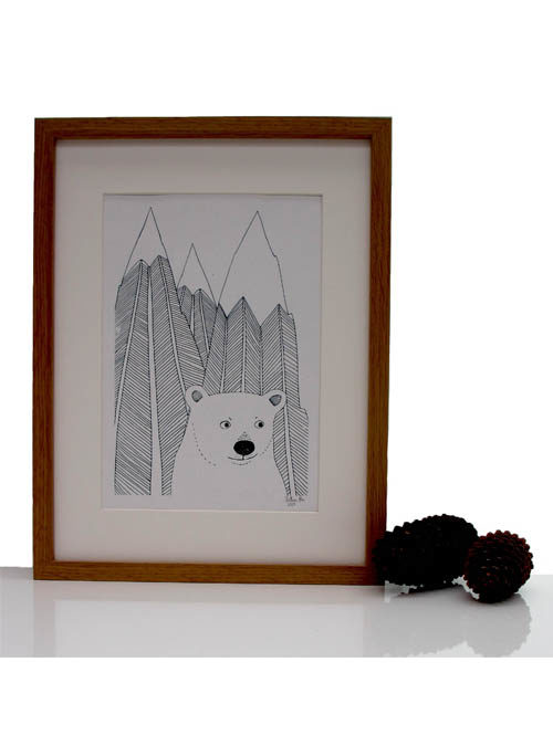 polar bear and mountain print