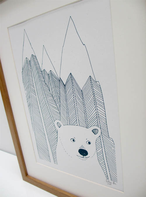 polar bear screen print
