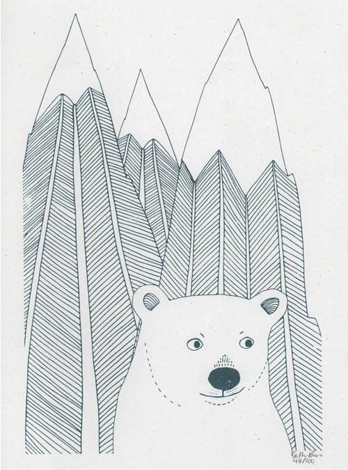 bear and mountain wall art