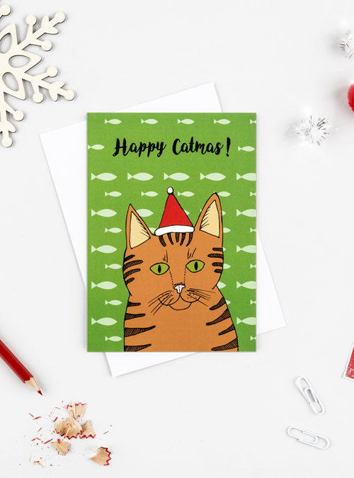 cat christmas card
