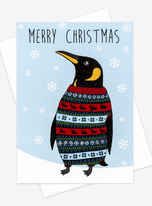 king penguin christmas card