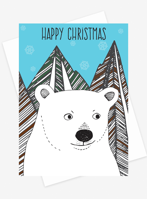 polar bear Christmas card