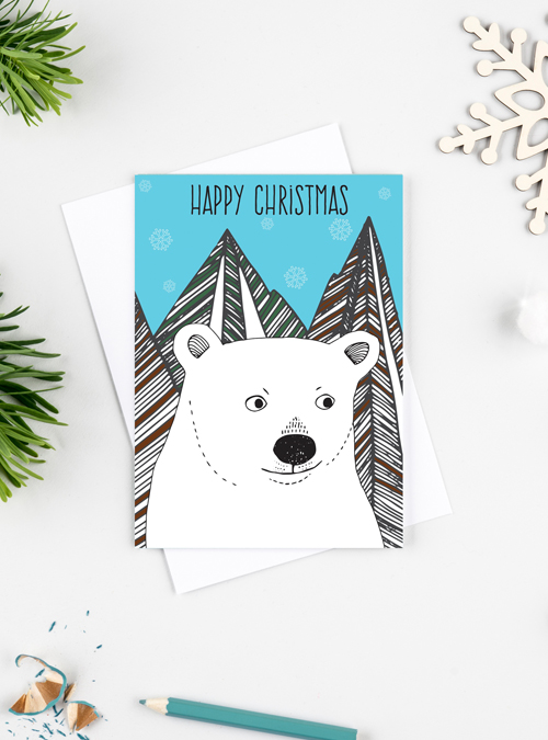 Polar bear xmas card