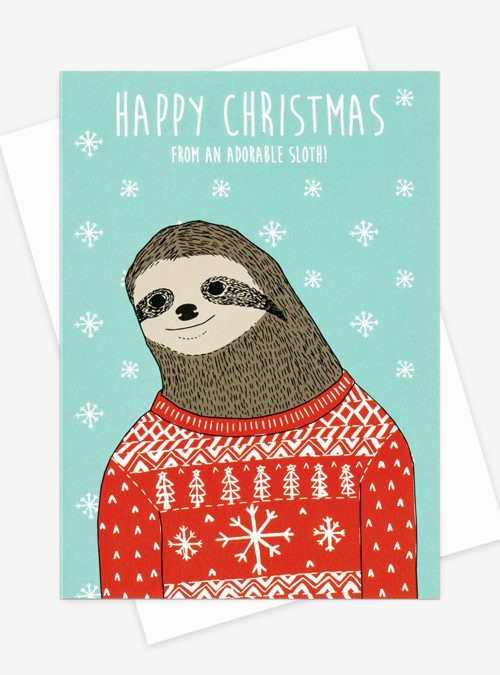 sloth in christmas sweater