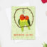 photograph of Love birds engagement card. 2 love birds on a branch with a ring hanging above with the words 'congratultions love birds' underneath