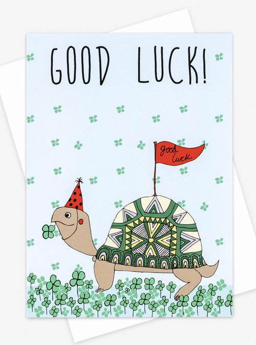 Good luck tortoise card. photograph of