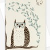 Illustration of an owl wearing glasses sitting on a branch with the moon in the background