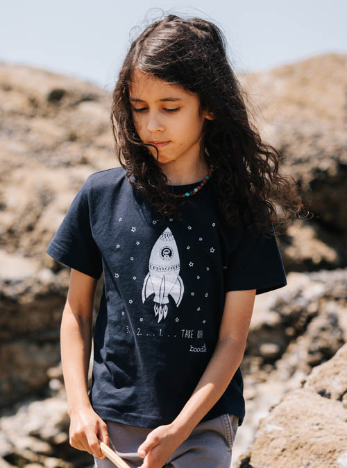Space kids navy t-shirt
