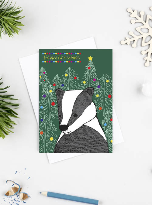 Badger Christmas card