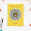 New baby card featuring a baby bear
