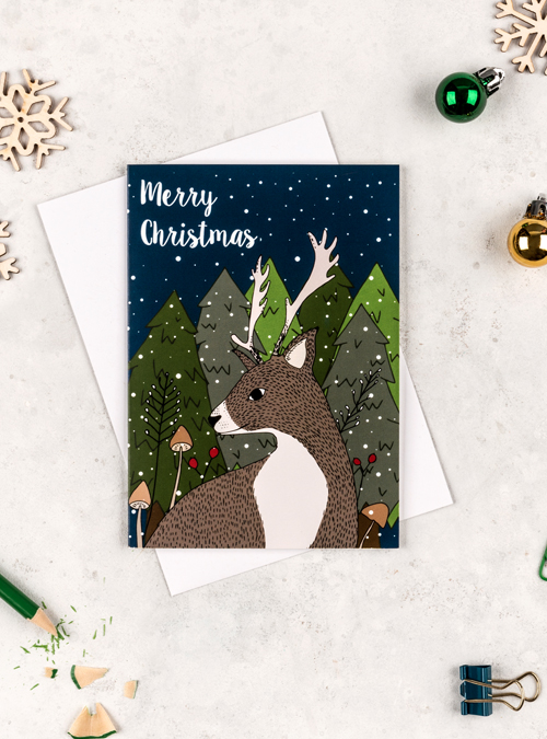 deer christmas card