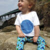 Baby modelling fruit bat leggings and T-shirt