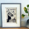puffin lino print