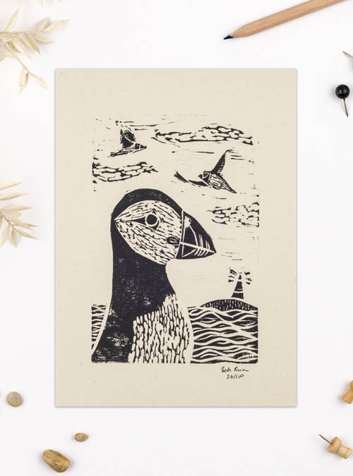 puffin nautical print