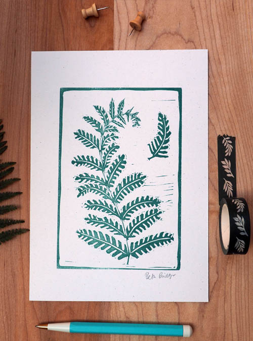 fern lino print