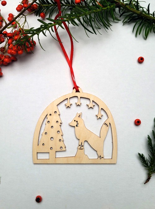 fox decoration-wooden FSC wood