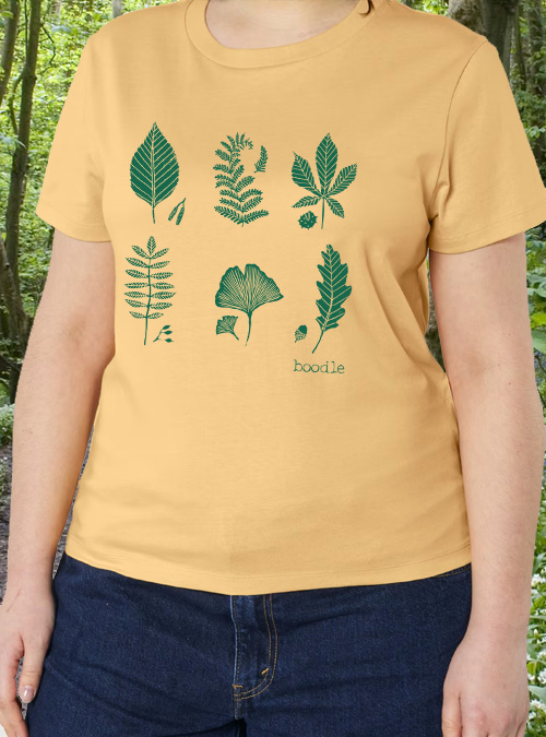 Model wearing yellow Leaf T-shirt