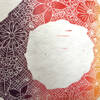 Close up of flower lino print