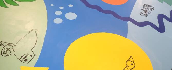 a picture of a mural i painted for my daughters school